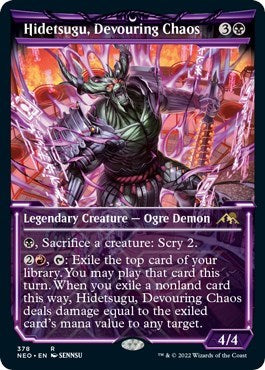 Hidetsugu, Devouring Chaos (Showcase) (Kamigawa: Neon Dynasty) Light Play Foil
