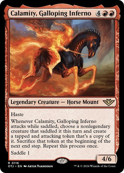 Calamity, Galloping Inferno (Outlaws of Thunder Junction) Light Play Foil