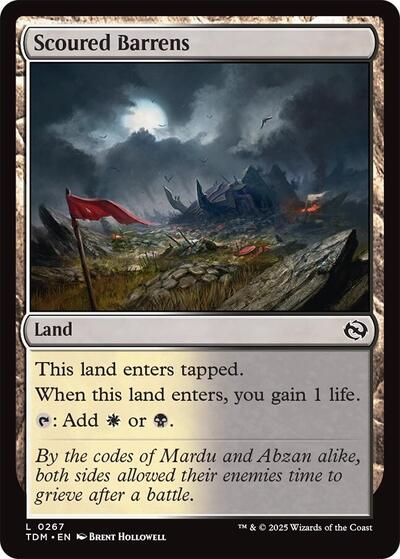 Scoured Barrens (Tarkir: Dragonstorm) Light Play