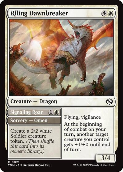 Riling Dawnbreaker (Tarkir: Dragonstorm) Light Play Foil