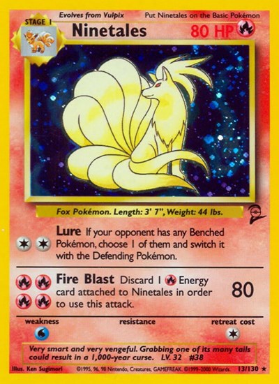 Ninetales (Base Set 2) Light Play Holofoil