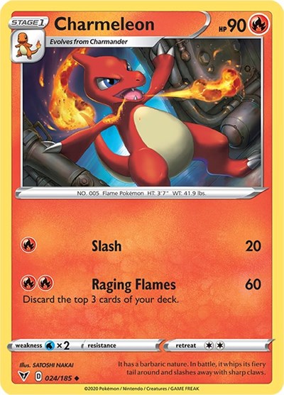 Charmeleon (SWSH04: Vivid Voltage) Light Play Reverse Holofoil