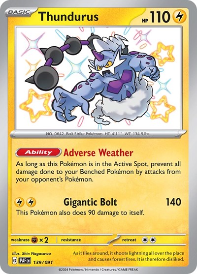 Thundurus (SV: Paldean Fates) Light Play Holofoil