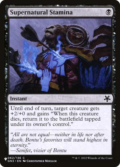 Supernatural Stamina (The List) Light Play