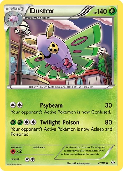 Dustox (7) (XY Roaring Skies) Medium Play Reverse Holofoil