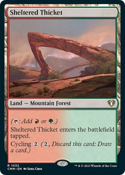 Sheltered Thicket (Commander Masters) Light Play
