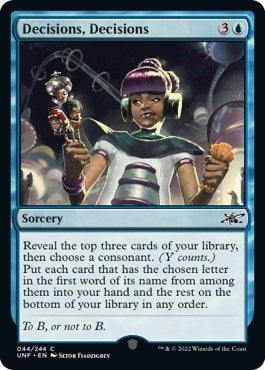 Decisions, Decisions (Unfinity) Light Play