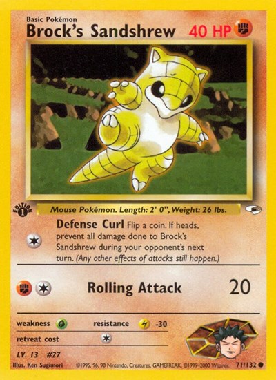 Brock's Sandshrew (71) (Gym Heroes) Heavy Play Unlimited