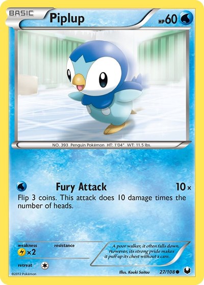 Piplup (Dark Explorers) Light Play