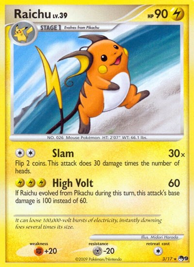 Raichu (POP Series 9) Damaged / Poor Reverse Holofoil