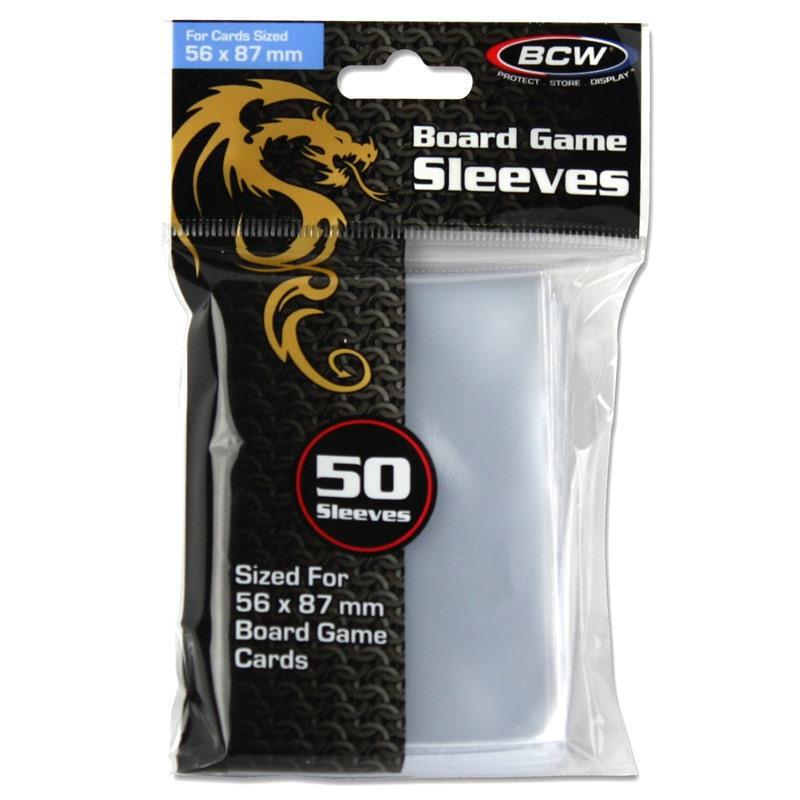 Board Game Sleeves Mini (56mm x 87mm) - Clear (50-Pack) - BCW Card Sleeves