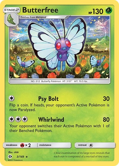 Butterfree (SM Base Set) Medium Play