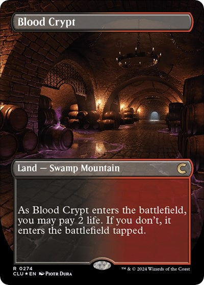 Blood Crypt (Borderless) (Ravnica: Clue Edition) Light Play Foil