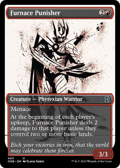 Furnace Punisher (Showcase) (Step-and-Compleat Foil) (Phyrexia: All Will Be One) Light Play Foil