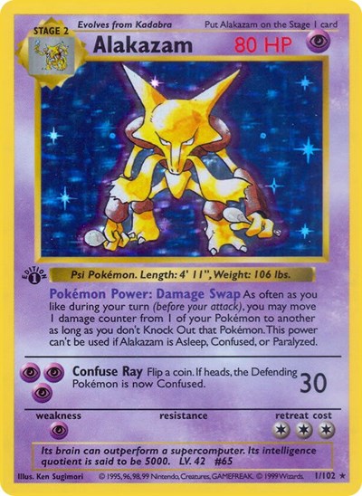 Alakazam (Base Set (Shadowless)) Damaged / Poor Holofoil Unlimited