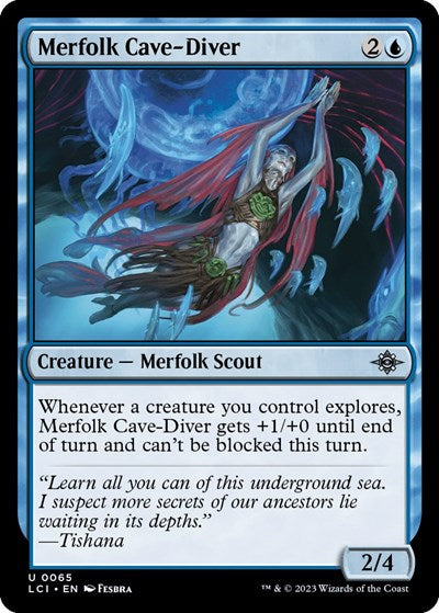 Merfolk Cave-Diver (The Lost Caverns of Ixalan) Light Play Foil