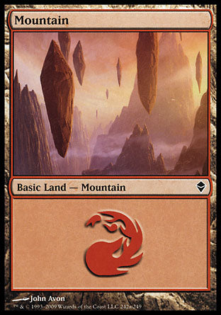 Mountain (242a) (Zendikar) Light Play