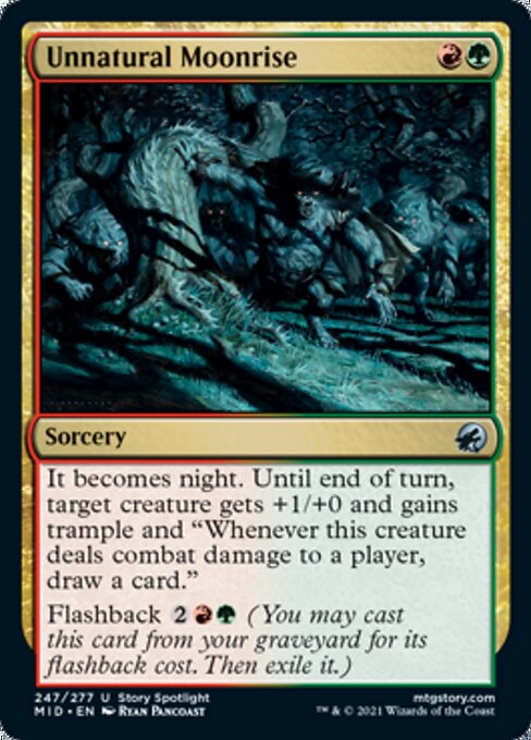 Unnatural Moonrise (Innistrad: Midnight Hunt) Damaged / Poor