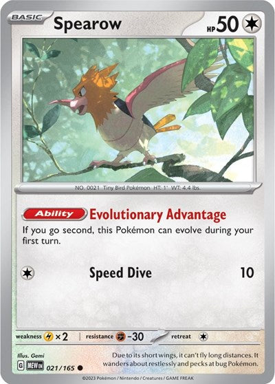 Spearow (Scarlet and Violet: 151) Light Play Reverse Holofoil
