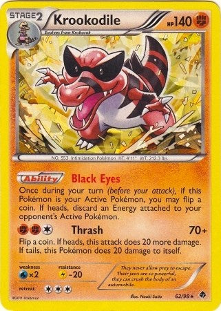 Krookodile - 62/98 (BW Emerging Powers) (Deck Exclusives) Heavy Play Holofoil