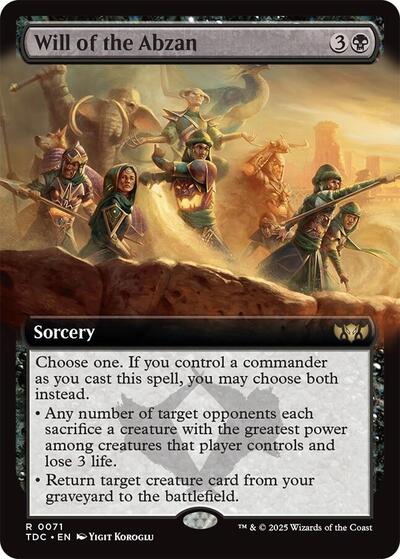Will of the Abzan (Extended Art) (Commander: Tarkir: Dragonstorm) Light Play