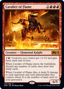 Cavalier of Flame (Magic 2020 Core Set) Light Play