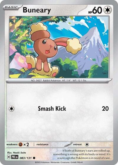 Buneary (SV: Prismatic Evolutions) Light Play Reverse Holofoil
