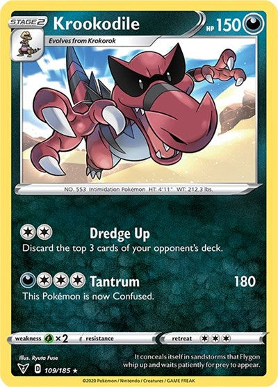 Krookodile (SWSH04: Vivid Voltage) Light Play Reverse Holofoil