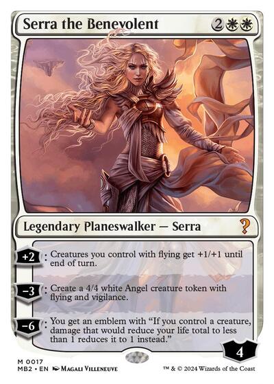 Serra the Benevolent (White Border) (Mystery Booster 2) Light Play