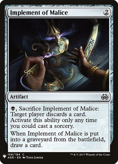 Implement of Malice (Mystery Booster) Light Play