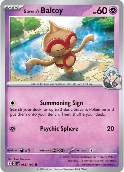 Steven's Baltoy (SV10: Destined Rivals) Light Play