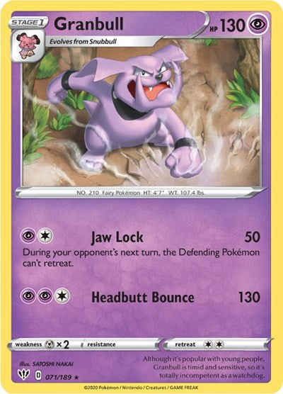 Granbull (SWSH03: Darkness Ablaze) Light Play Reverse Holofoil