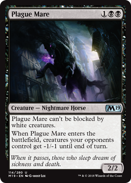 Plague Mare (Magic 2019 Core Set) Light Play Foil