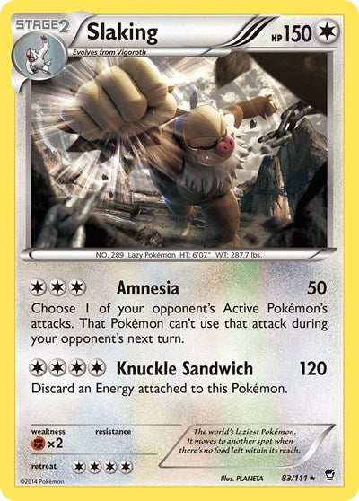 Slaking (XY - Furious Fists) Heavy Play Holofoil