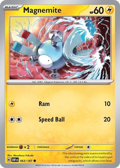 Magnemite (Scarlet and Violet: Obsidian Flames) Light Play Reverse Holofoil