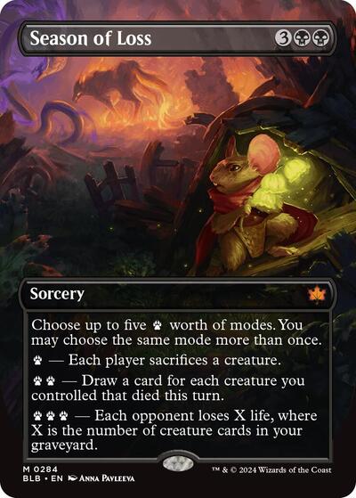 Season of Loss (Borderless) (Bloomburrow) Light Play