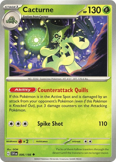 Cacturne - 006 (Scarlet and Violet: Base Set) Light Play