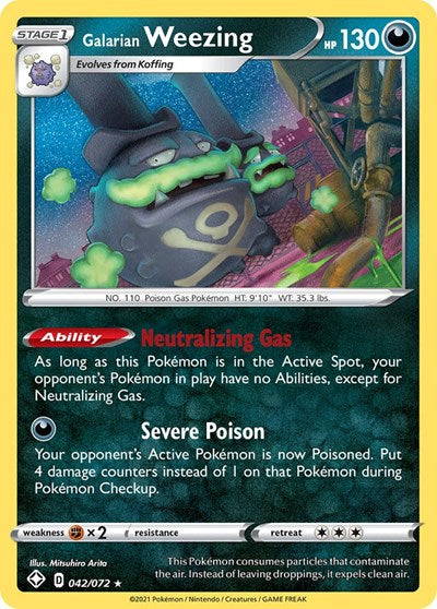 Galarian Weezing (Shining Fates) Light Play Reverse Holofoil