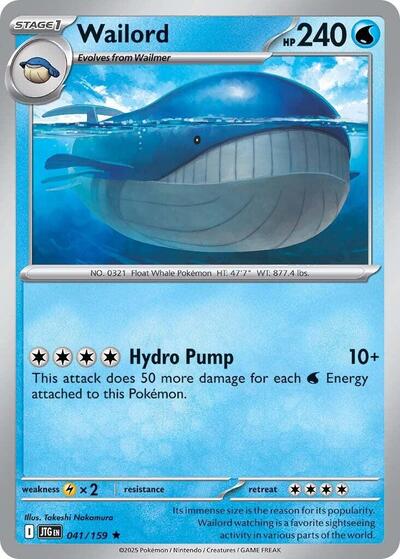 Wailord - 041 (SV09: Journey Together) Light Play Reverse Holofoil