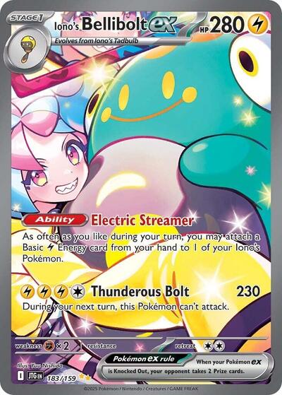 Iono's Bellibolt ex - 183 (SV09: Journey Together) Near Mint Holofoil