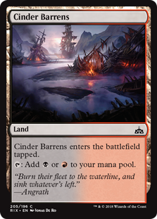 Cinder Barrens (Rivals of Ixalan) Light Play