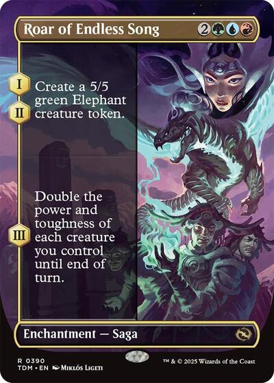Roar of Endless Song (Borderless) (Tarkir: Dragonstorm) Light Play