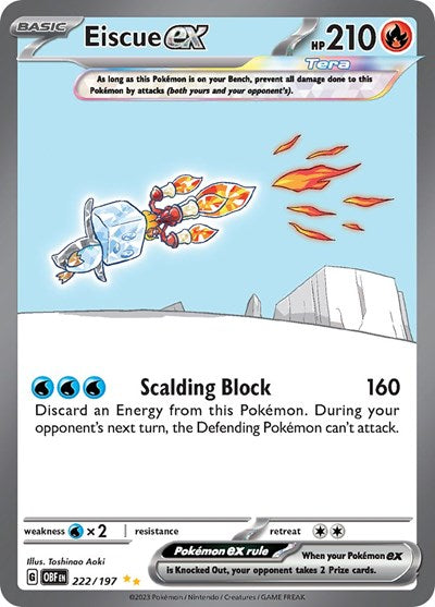 Eiscue ex - 222 (Scarlet and Violet: Obsidian Flames) Near Mint Holofoil