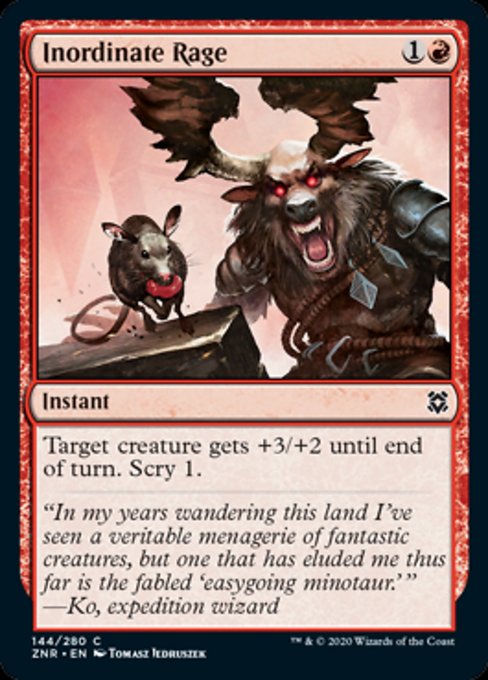 Inordinate Rage (Zendikar Rising) Light Play