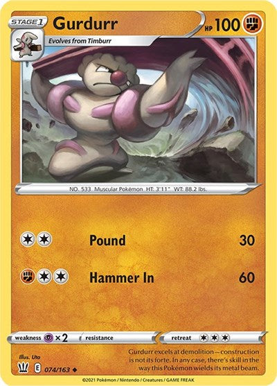 Gurdurr (SWSH05: Battle Styles) Light Play