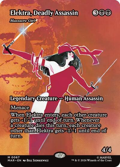 Elektra, Deadly Assassin - Massacre Girl (Borderless) (Marvel Eternal-Legal) Light Play
