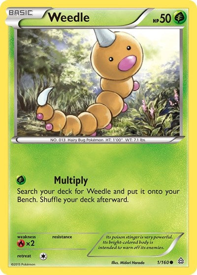 Weedle (XY Primal Clash) Light Play Reverse Holofoil