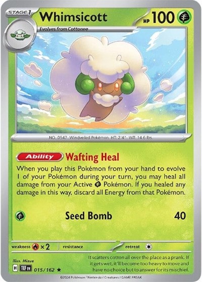 Whimsicott (SV05: Temporal Forces) Light Play Reverse Holofoil