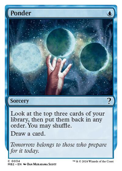 Ponder (White Border) (Mystery Booster 2) Light Play