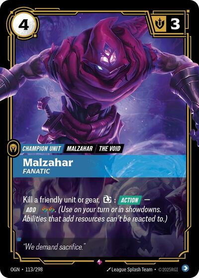 Malzahar Fanatic (Origins) Light Play Foil